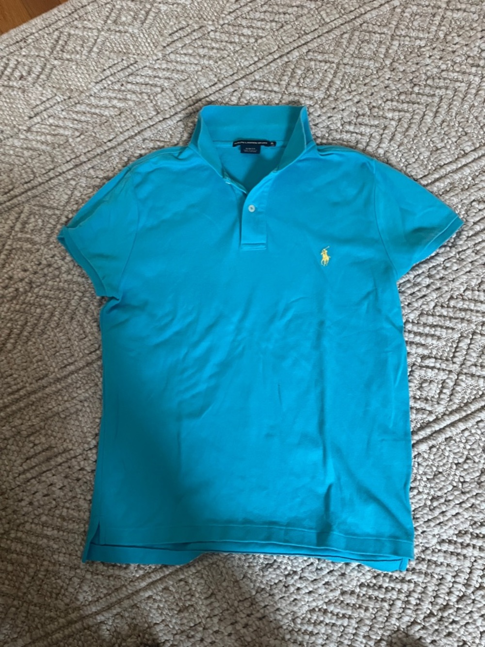 Ralph Lauren Polo Shirt - Turquoise with Yellow Pony